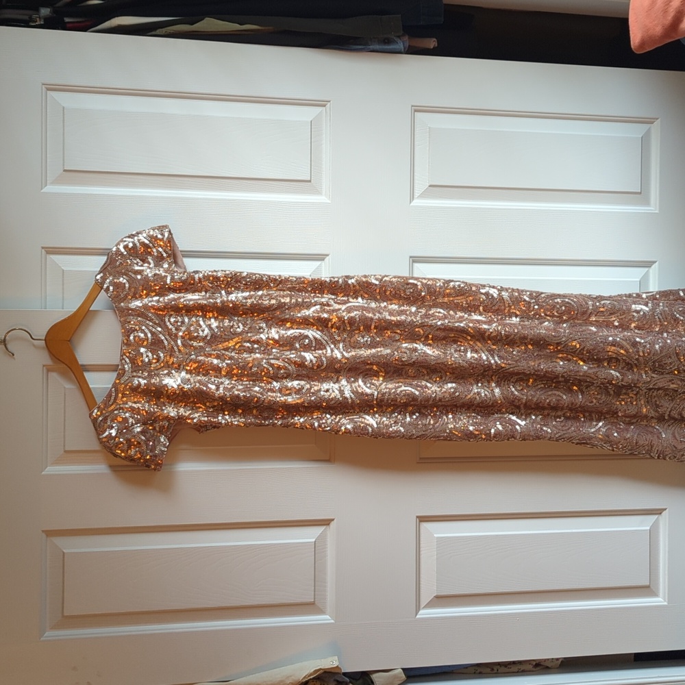Badgley Mishka Collection sequin cowl back gown